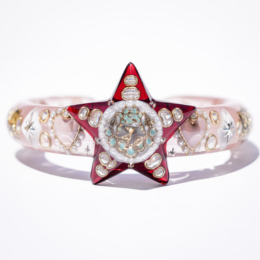 Star Spell Bracelet - Smoky Pink × Red