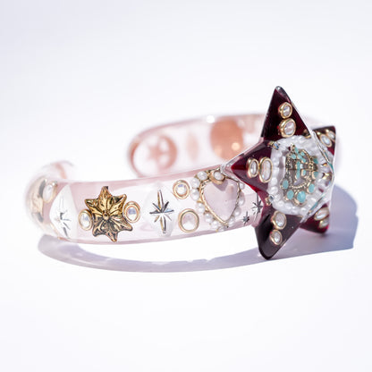 Star Spell Bracelet - Smoky Pink × Red