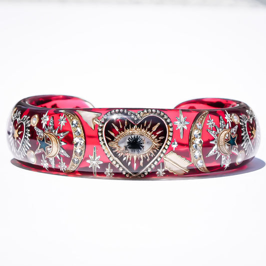 Sacred heart eye Bracelet - Red × Red