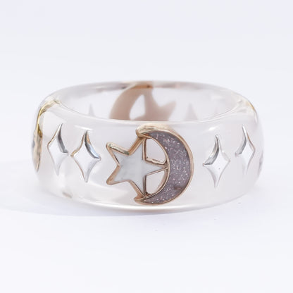 Moon star ring - smoky white / ＃13