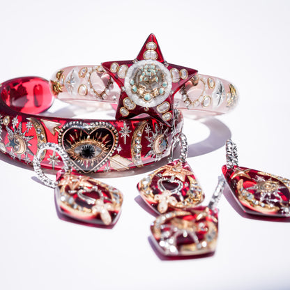 Sacred heart eye Bracelet - Red × Red