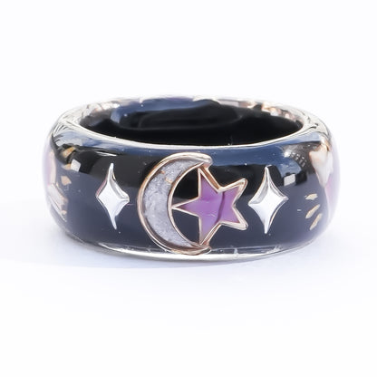 Cupid Heart Ring – Black × Purple Heart / #12 #13