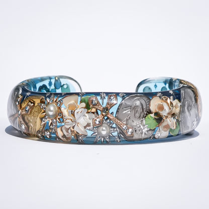 Blue Sky Flower Bracelet - Blue × Clear