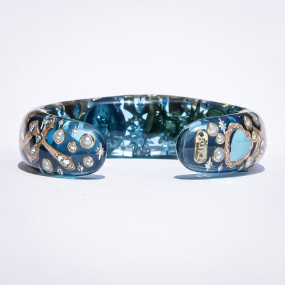 Blue Sky Flower Bracelet - Blue × Clear
