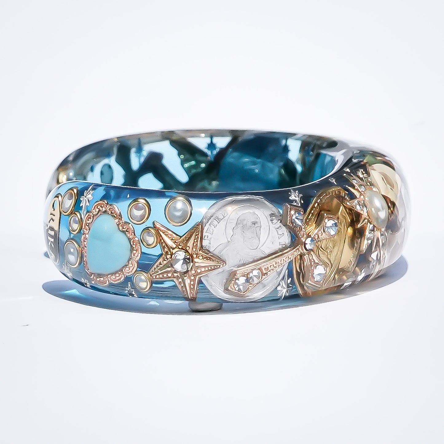 Blue Sky Flower Bracelet - Blue × Clear