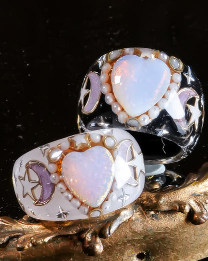 Moonlit Opal Ring – Smoky Pink / #11