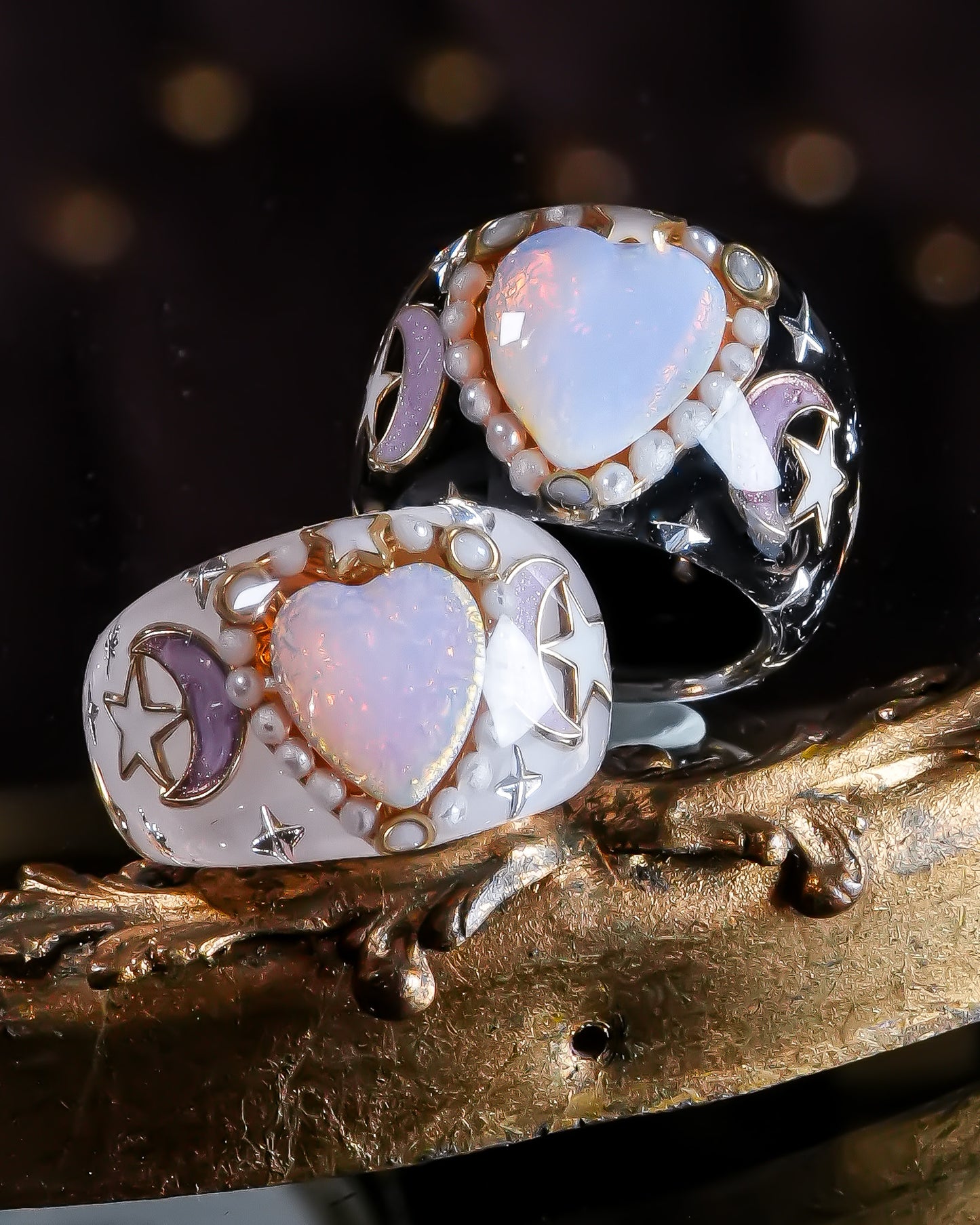 Moonlit Opal Ring – Black / #12 #14