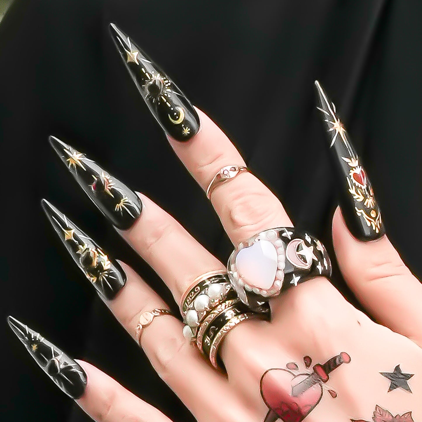 Moonlit Opal Ring – Black / #12 #14