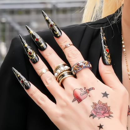 Galaxy Smile Ring – Red Heart & Angel / #11 #12 #13 #17