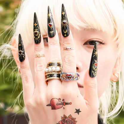 Galaxy Smile Ring – Red Heart & Angel / #11 #12 #13 #17