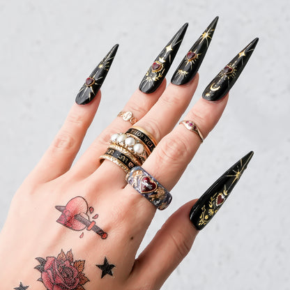 Galaxy Smile Ring – Red Heart & Angel / #11 #12 #13 #17