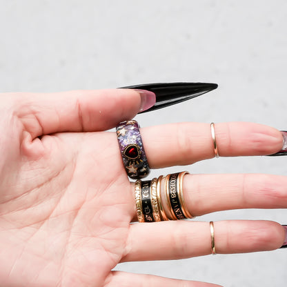 Galaxy Smile Ring – Red Heart & Angel / #11 #12 #13 #17