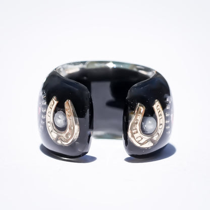 Lucky Heart Ear Cuff - Black × Turquoise × Red