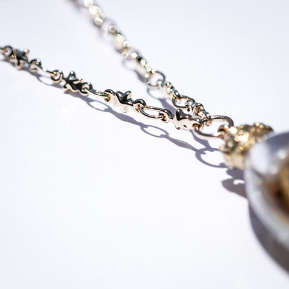 Sun & Moon Reversible Drop Necklace - Clear × Gold