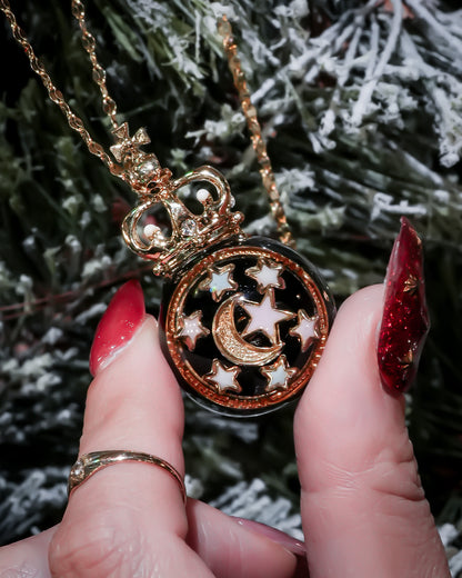 Magical Sphere Necklace – Opal Heart & Moon