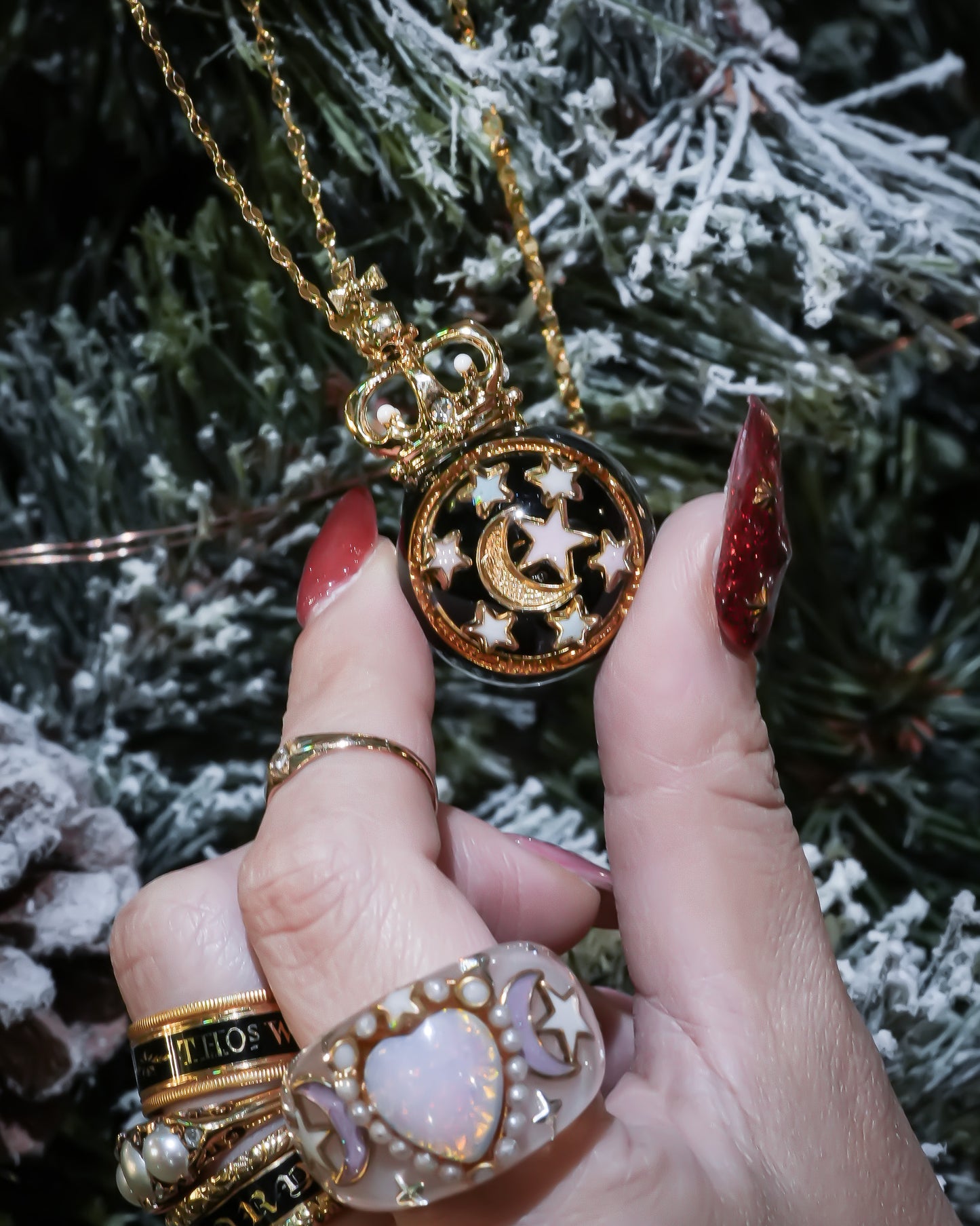 Moonlit Opal Ring – Smoky Pink / #11