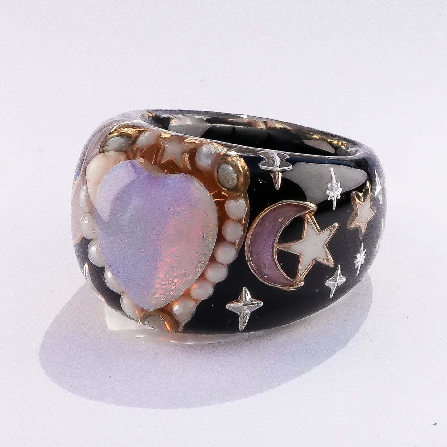 Moonlit Opal Ring – Black / #12 #14