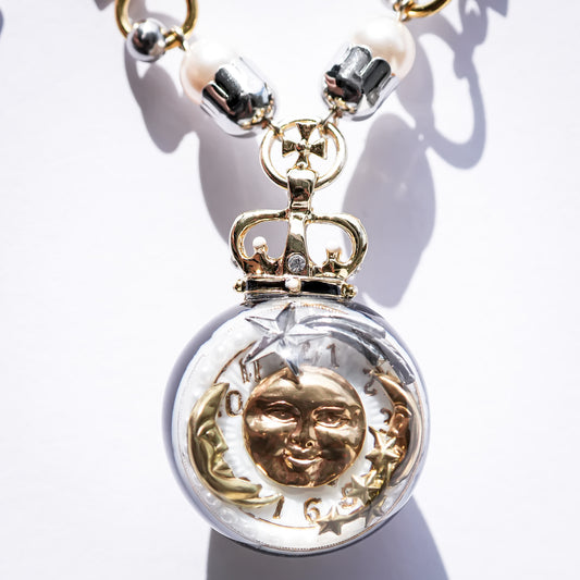 Oracle Sphere Necklace - White × Gold × Silver