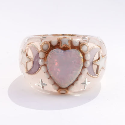 Moonlit Opal Ring – Smoky Pink / #11