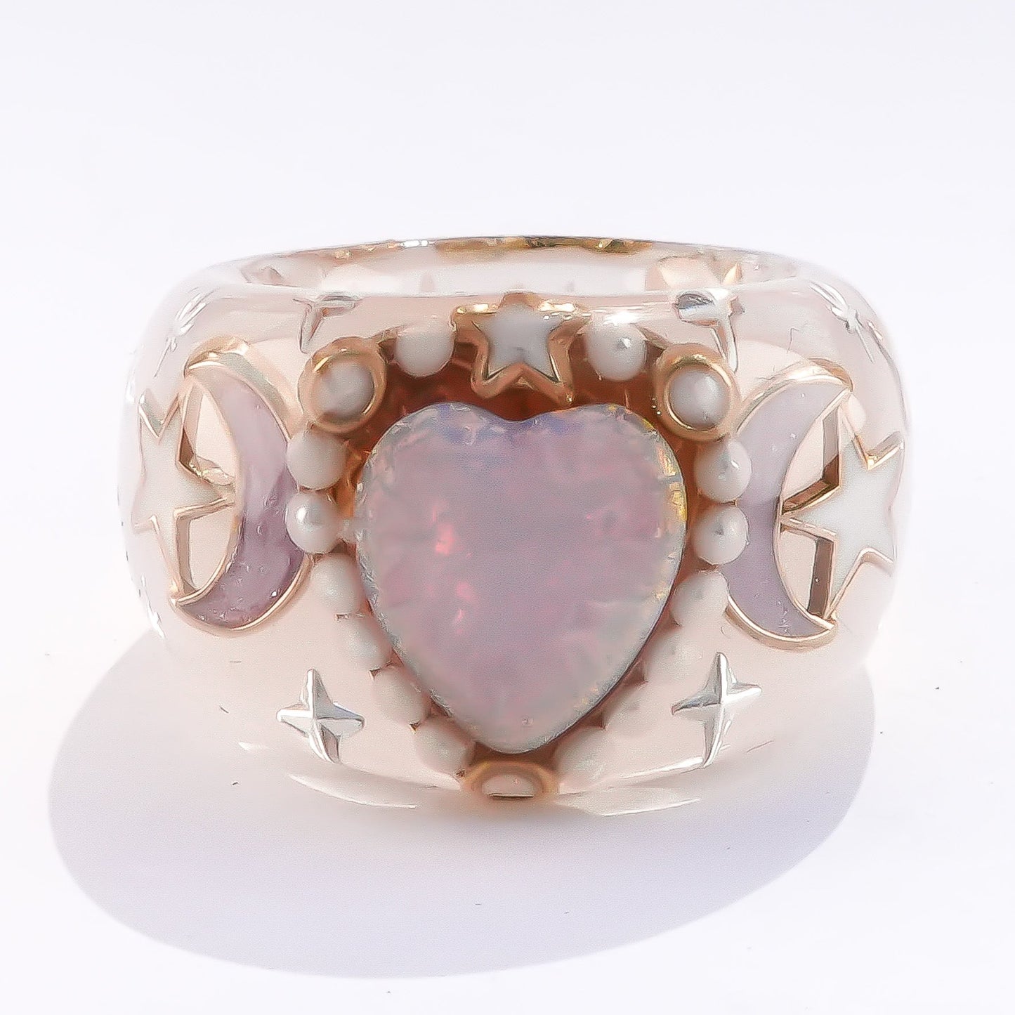Moonlit Opal Ring – Smoky Pink / #11