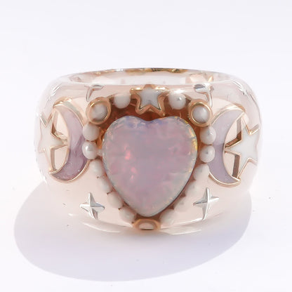 Moonlit Opal Ring – Smoky Pink / #11