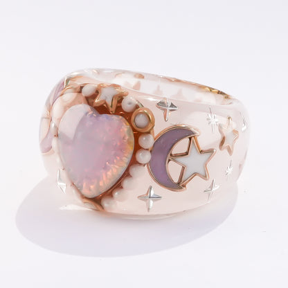 Moonlit Opal Ring – Smoky Pink / #11