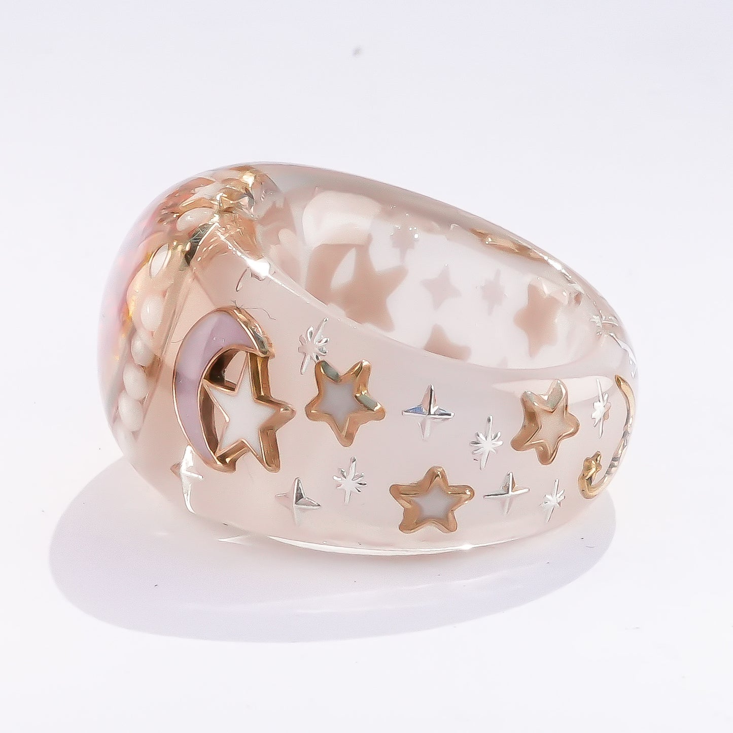 Moonlit Opal Ring – Smoky Pink / #11