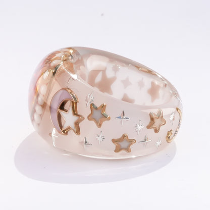 Moonlit Opal Ring – Smoky Pink / #11
