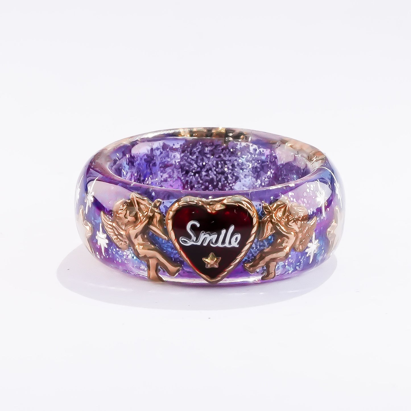 Galaxy Smile Ring – Red Heart & Angel / #11 #12 #13 #17