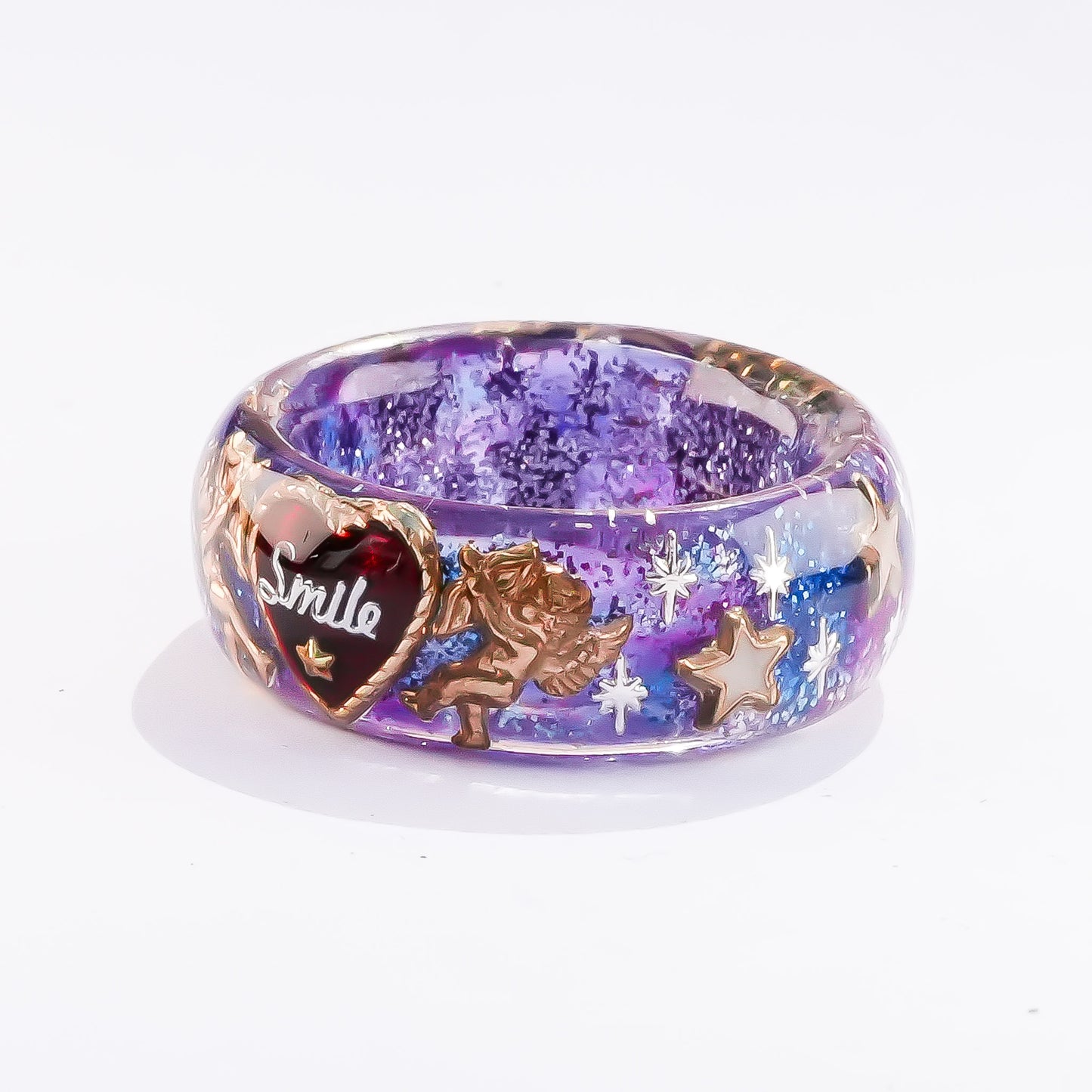 Galaxy Smile Ring – Red Heart & Angel / #11 #12 #13 #17
