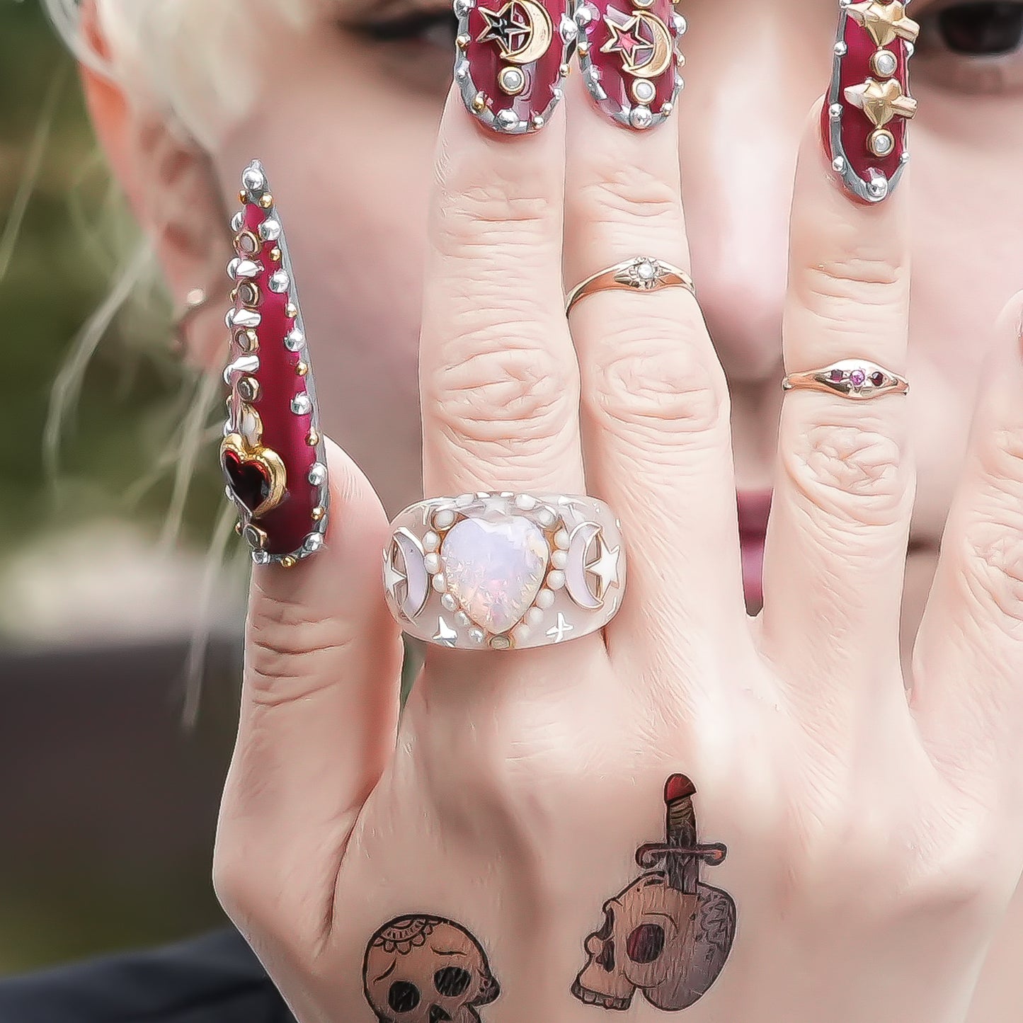 Moonlit Opal Ring – Smoky Pink / #11