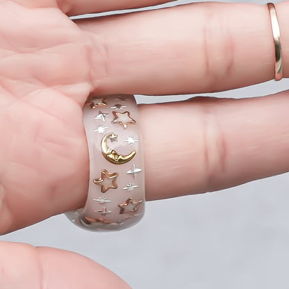 Moonlit Opal Ring – Smoky Pink / #11