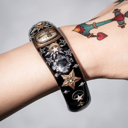 Sacred Cross Celestial Bracelet - Black × Gold × Silver