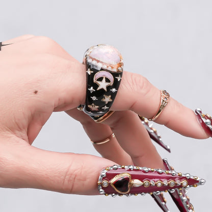 Moonlit Opal Ring – Black / #12 #14