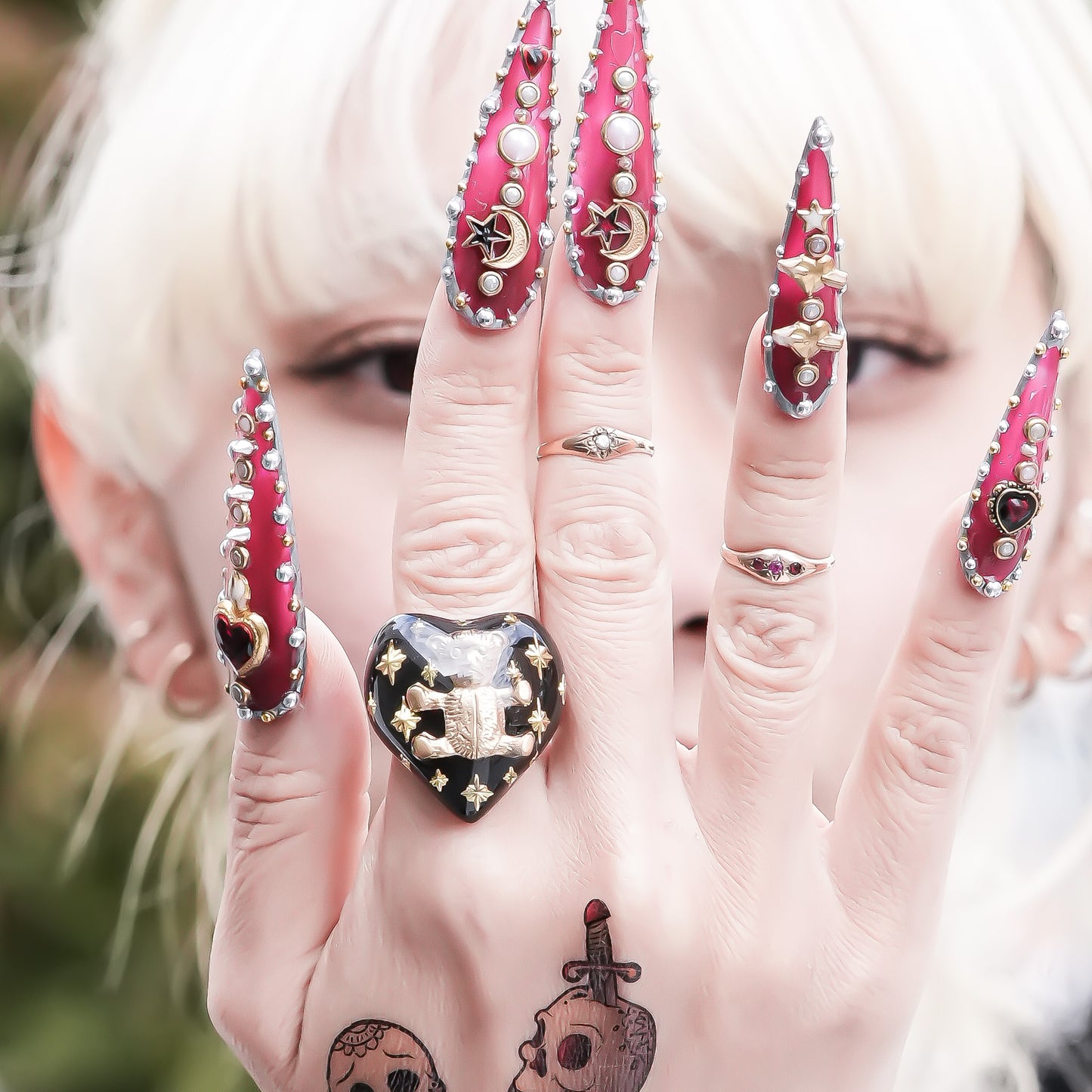 Bear Heart Ring - Black / #10 #13