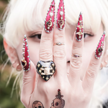 Bear Heart Ring - Black / #10 #13