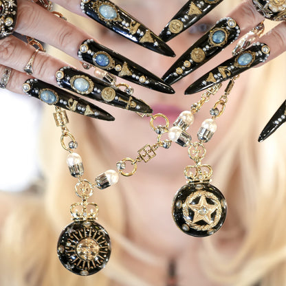Oracle Sphere Necklace - White × Gold × Silver