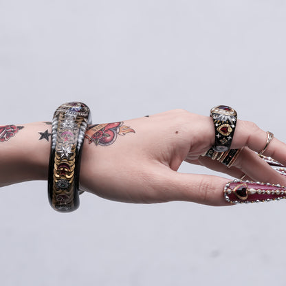 Starlit Heart Ring - Black  / #13