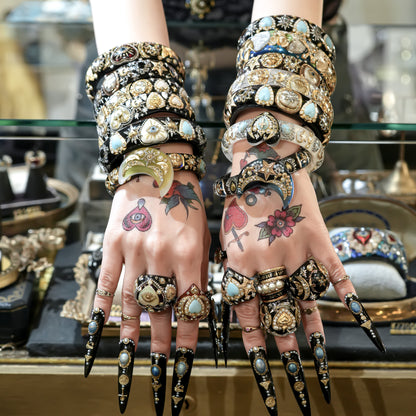 Sacred Cross Celestial Bracelet - Black × Gold × Silver