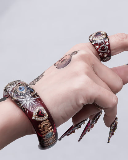 Mystic Eye Heart Bracelet - Red