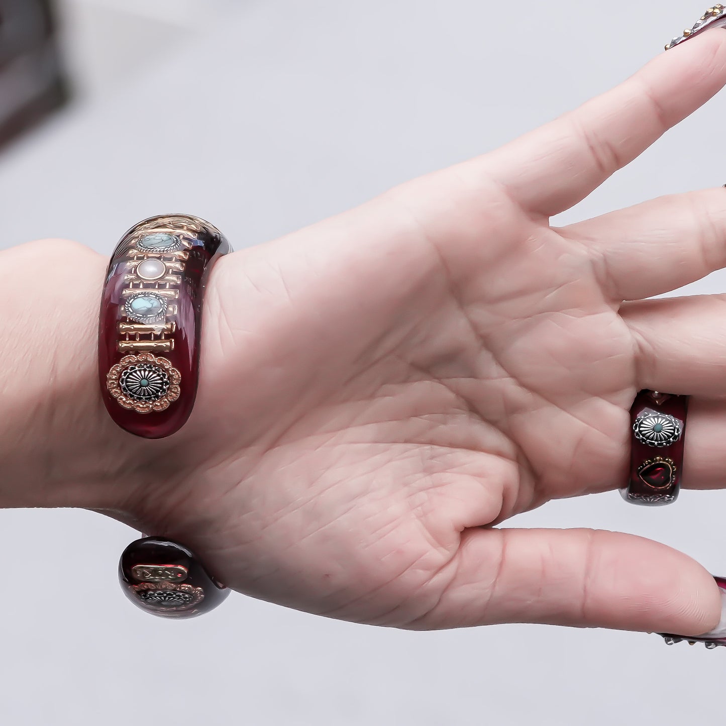 Mystic Eye Heart Bracelet - Red