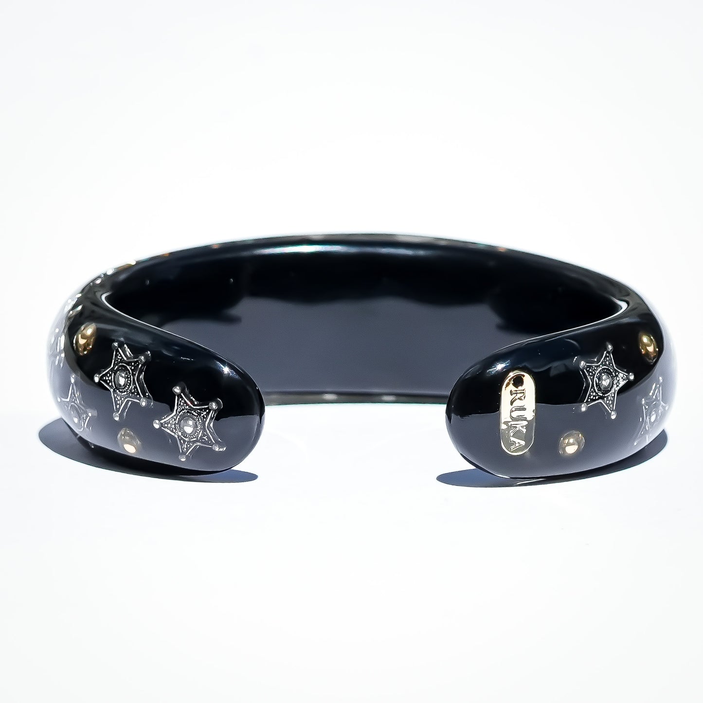 Triple Turquoise Heart Star Bracelet - Black × Turquoise