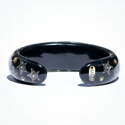 Triple Turquoise Heart Star Bracelet - Black × Turquoise