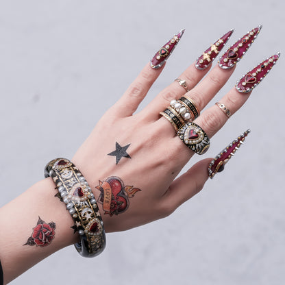 Midnight Heart Charm Bracelet - Dark Blue