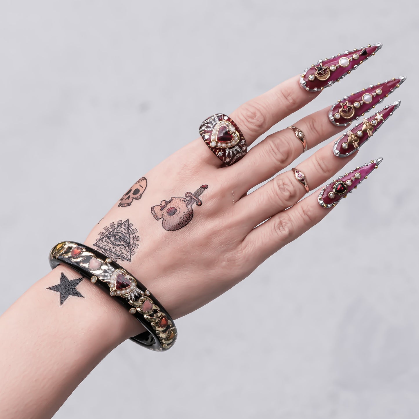 Celestial Lucky Heart Bracelet - Black