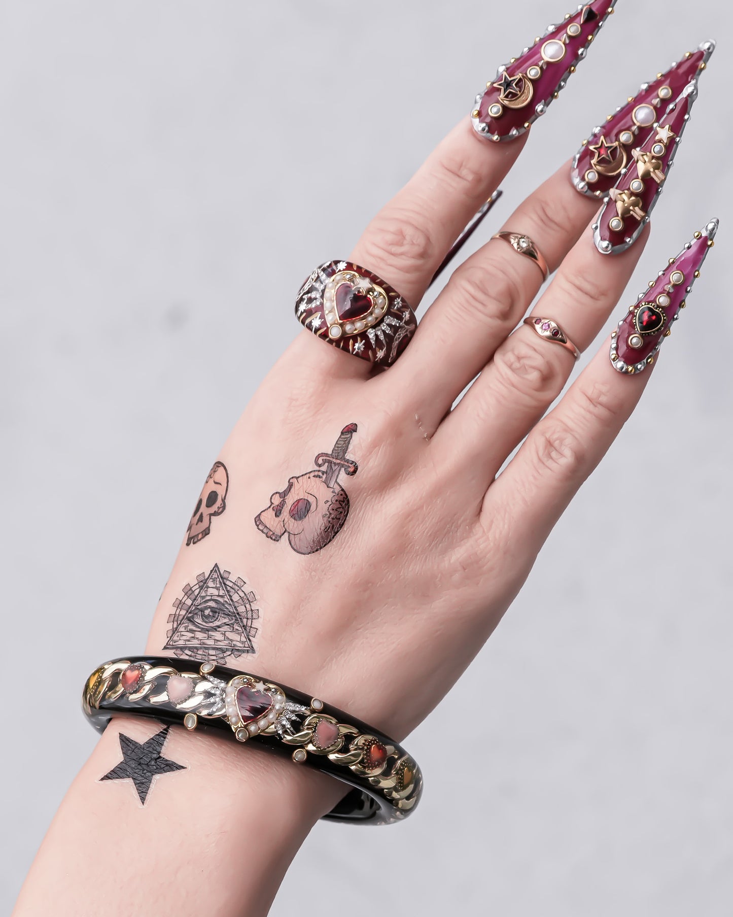 Celestial Lucky Heart Bracelet - Black