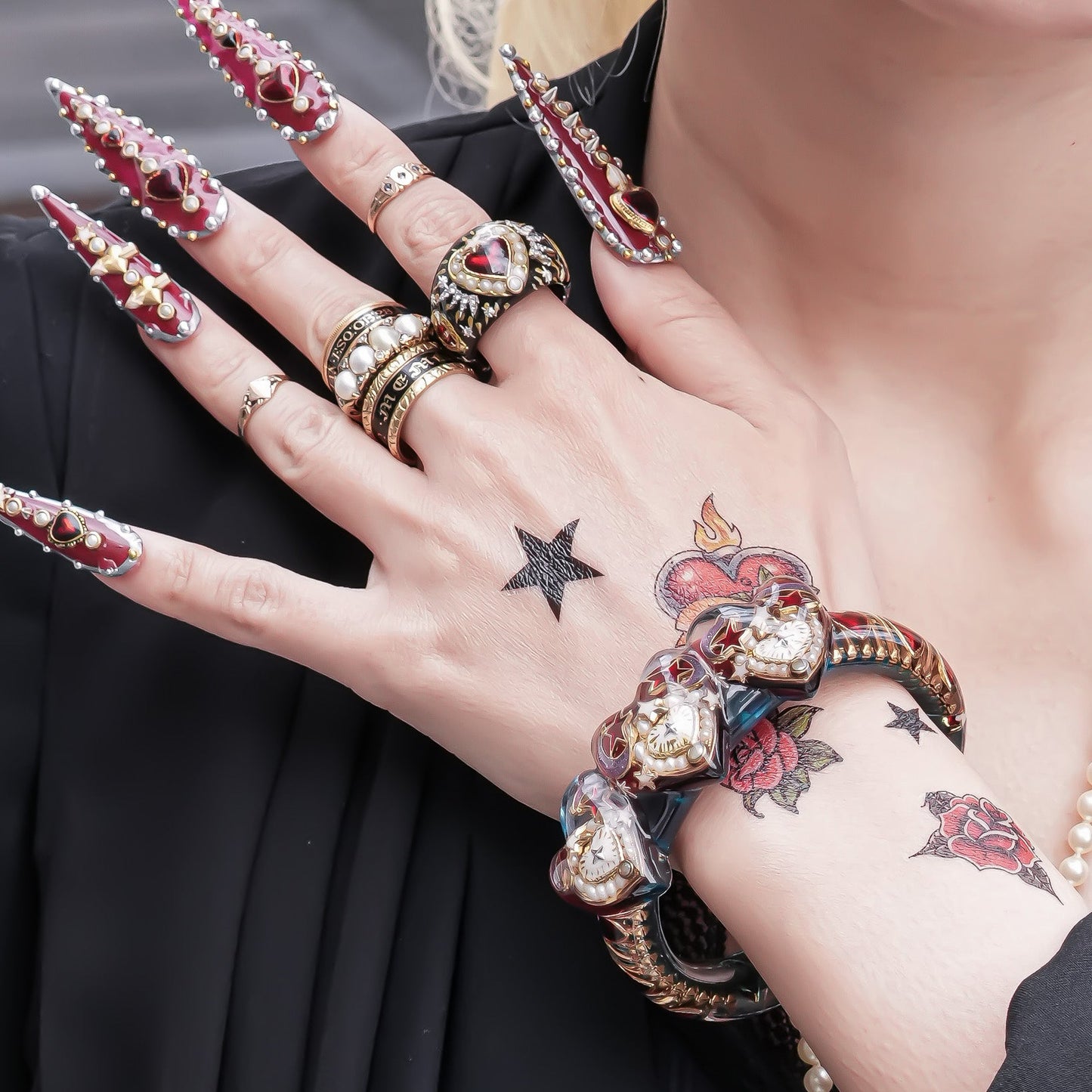 Tri-Heart Aurora Bracelet -Purple × Blue