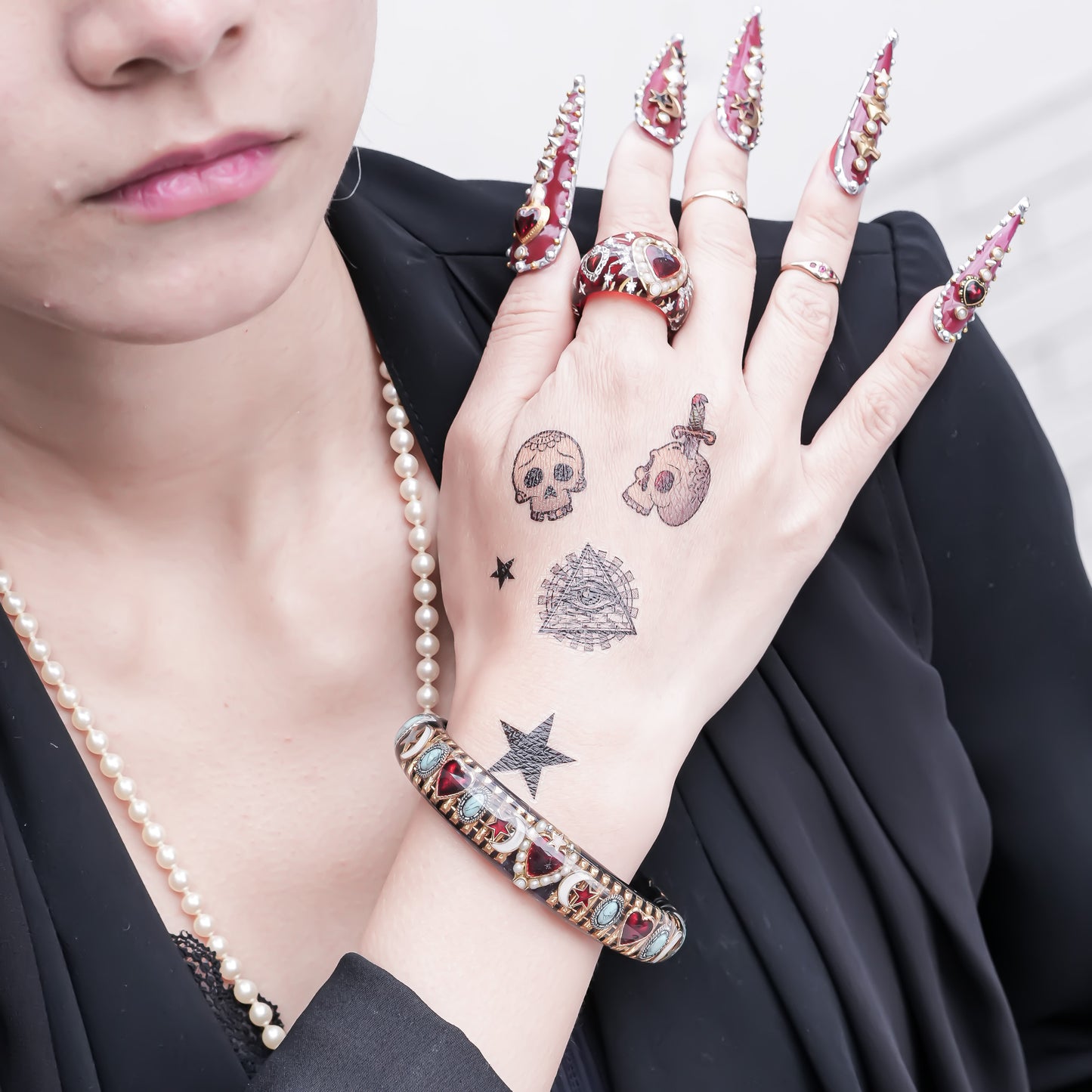 Turquoise Moonlight Heart Bracelet - Dark blue