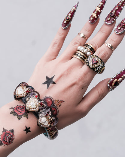 Tri-Heart Aurora Bracelet -Purple × Blue