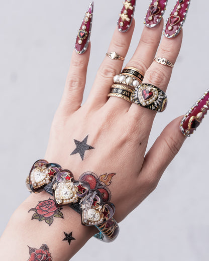 Tri-Heart Aurora Bracelet -Purple × Blue